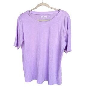 Orvis Classic Collection Lavender Purple Slub Knit Short Sleeve T-Shirt Large